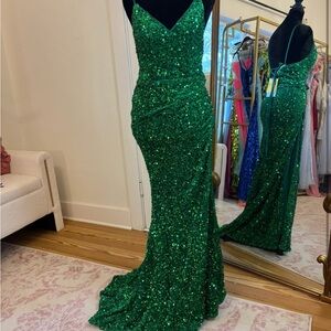 Dazzling Green Sequin Prom Dress
